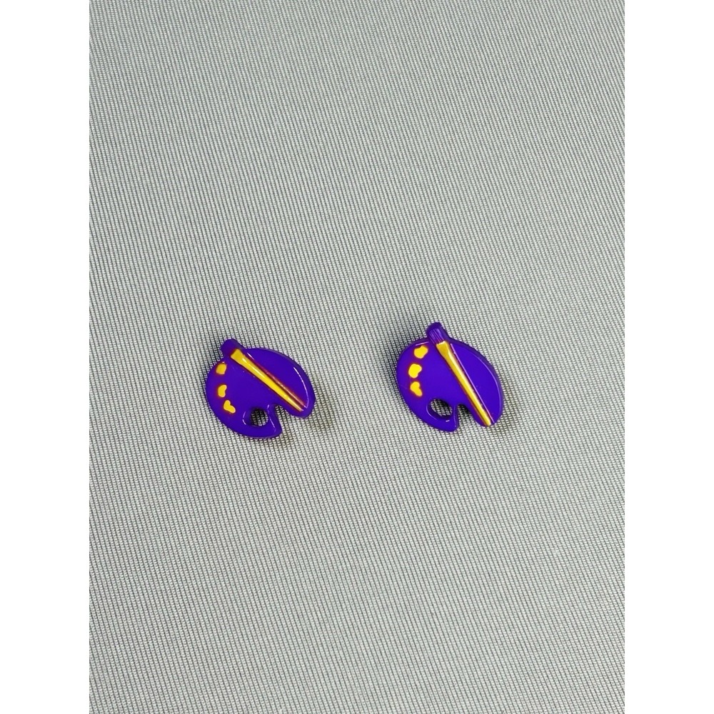 Vintage Purple Artist Painting Palette Novelty Kids Sewing Buttons Set Of 2